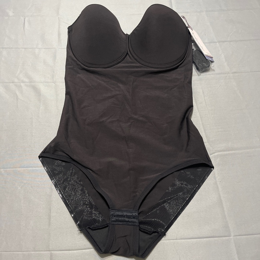 Ambrielle Black Nylon 40C Strapless Shapewear‎ Bodysuit Firm Control Bodybriefer